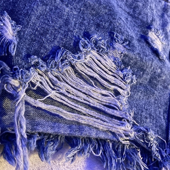 Medium Blue Ripped Jean Shorts from Shien - Picture 4 of 4